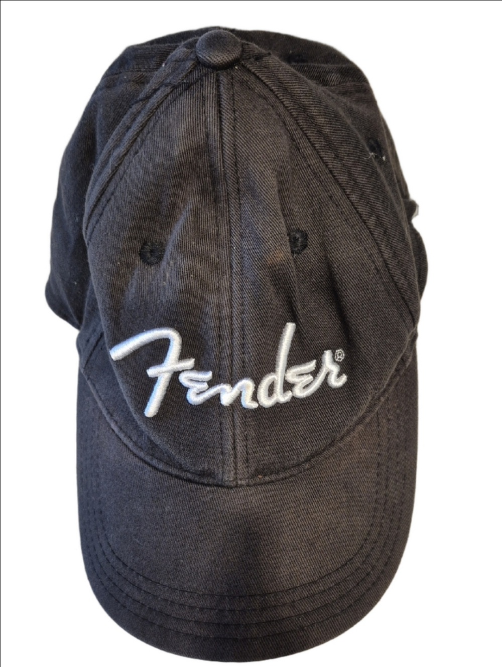 Fender Black Baseball Cap with White Embroidered Logo